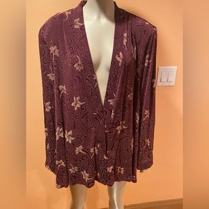 R&M Richards by Karen Kwong Dress Jacket Cardigan Throw, Size-XL, Color-Red